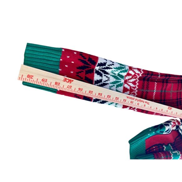 Ugly Christmas Sweater Reindeer Glasses Lights Plaid Men's Size Medium - Picture 11 of 14